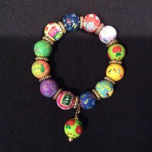 Angela Moore Jewelry - Angela Moore Hand-painted "Teacher" Bead Bracelet Angela Moore Jewelry - Angela Moore Hand-painted "Teacher" Bead Bracelet